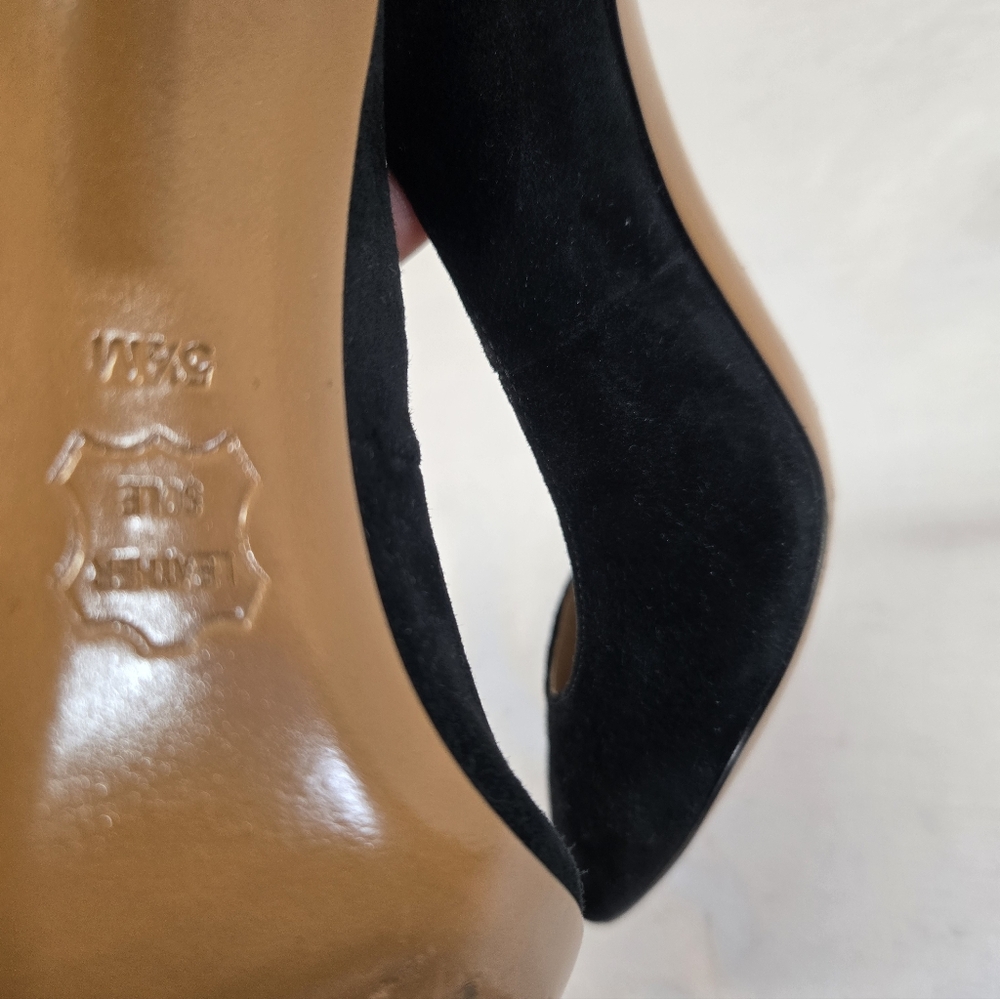 Tory Burch Women's 5M Black ELIZABETH Pointed Toe Pump Royal Suede - Picture 7 of 8
